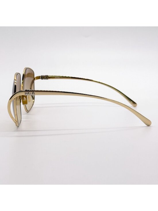 New Miu Miu MU A57S Gold Yellow Oversized Sunglasses MUA57S 5AK20S main image 5